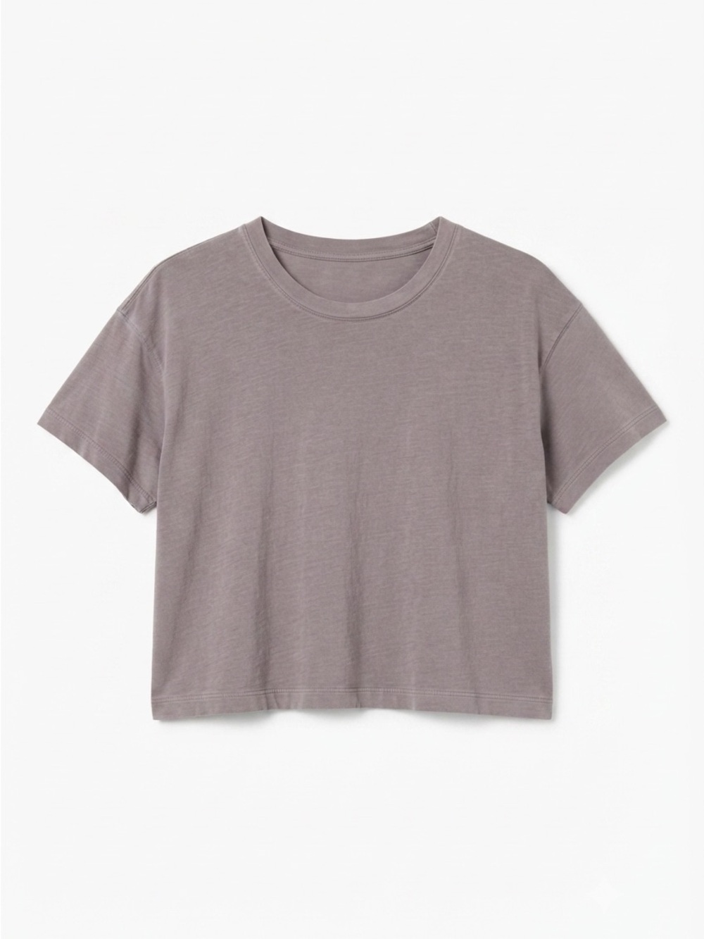 Lululemon Loose Fit All Yours Cropped T-Shirt Gray Short Sleeve Crew Neck | 4